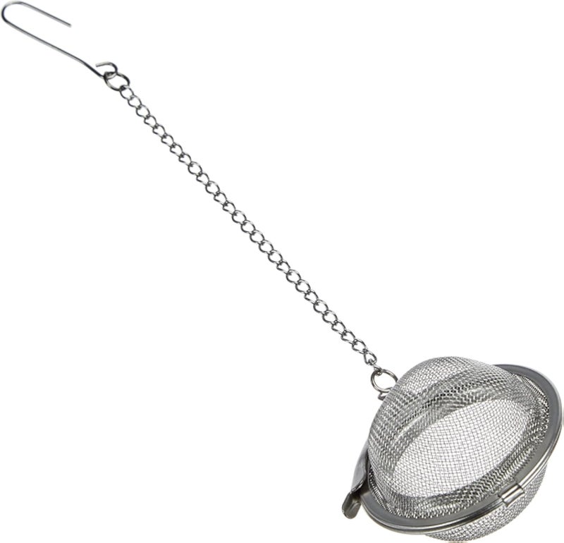 كرة شاي ميتالتكس مع سلسلة، 4.5 سم، مصنوعة من الفولاذ المقاوم للصدأ، فضية اللون، 3.9 × 6.8 × 16 سم